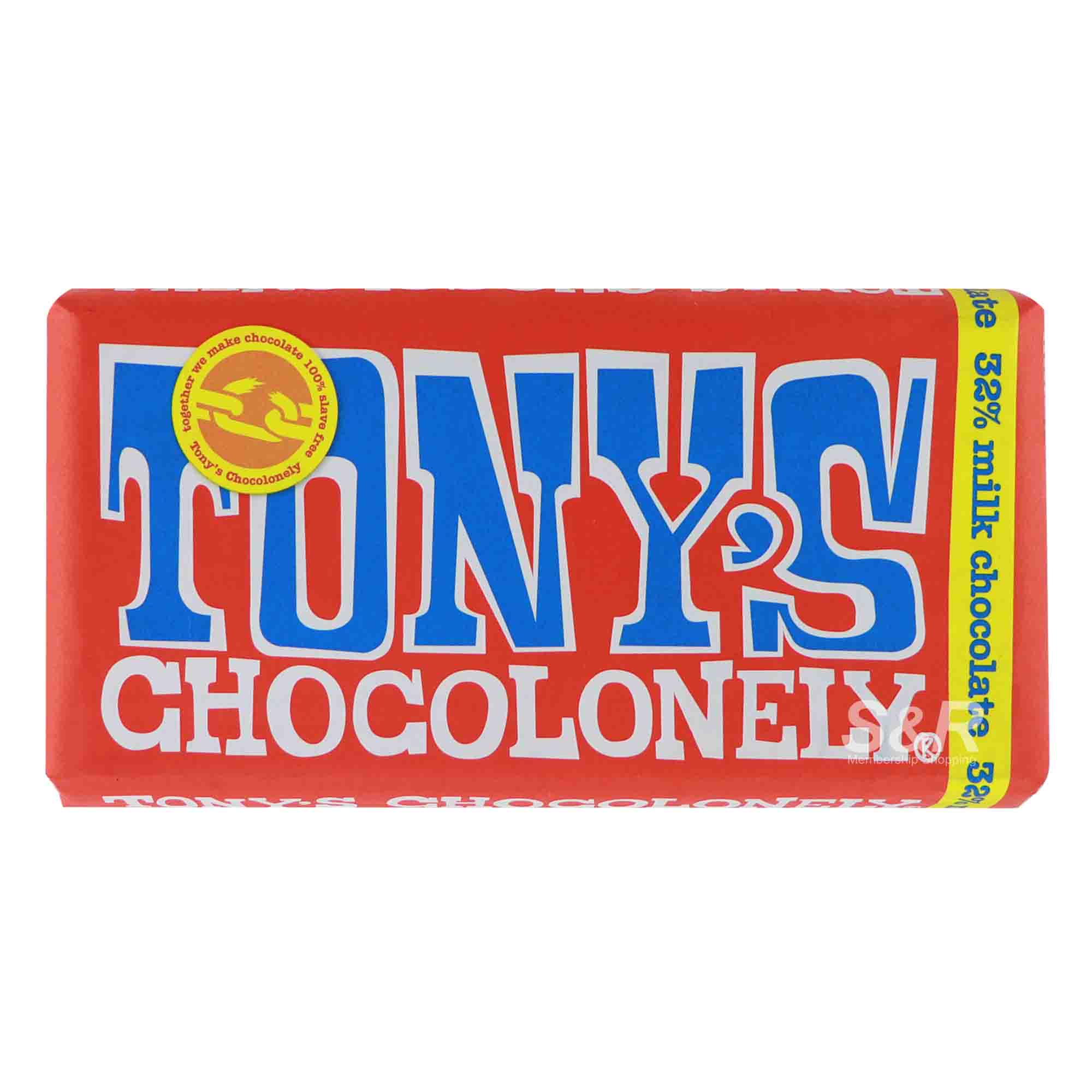 Tony's Chocolonely 32% Milk Chocolate Bar 180g Tony's Chocolonely 32% Milk Chocolate Bar 180g